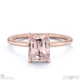 pink natural diamond emerald cut hidden halo engagement ring rose gold with 9k rose gold metal and emerald shape diamond