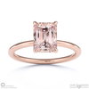 morganite emerald cut hidden halo engagement ring rose gold with 18k rose gold metal and emerald shape diamond