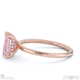 pink natural diamond emerald cut hidden halo engagement ring rose gold with 9k rose gold metal and emerald shape diamond