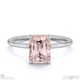 pink natural diamond emerald hidden halo solitare engagement ring white gold with 9k white gold metal and emerald shape diamond