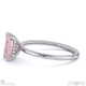 pink natural diamond emerald hidden halo solitare engagement ring white gold with 9k white gold metal and emerald shape diamond