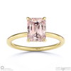 morganite emerald cut hidden halo engagement ring yellow gold with 18k yellow gold metal and emerald shape diamond