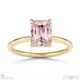 pink natural diamond hidden halo emerald cut solitaire engagement ring yellow gold with 18k yellow gold metal and emerald shape diamond