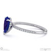 tanzanite pear cut hidden halo sidestones engagement ring white gold with 9k white gold metal and pear shape diamond