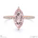 pink natural diamond marquise cut hidden halo side stones engagement ring rose gold with 9k rose gold metal and marquise shape diamond
