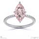 pink natural diamond marquise cut hidden halo side stones engagement ring white gold with 9k white gold metal and marquise shape diamond