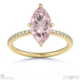 pink natural diamond hidden halo marquise side stone engagement ring yellow gold with 18k yellow gold metal and marquise shape diamond
