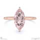 pink lab grown diamond hidden halo marquise cut solitaire engagement ring rose gold with 9k rose gold metal and marquise shape diamond