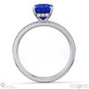 tanzanite hidden halo side stone engagement ring white gold with 9k white gold metal and radiant shape diamond