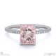 pink natural diamond radiant cut hidden halo side stones engagement ring white gold with 18k white gold metal and radiant shape diamond