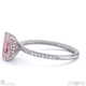 pink natural diamond radiant cut hidden halo side stones engagement ring white gold with 18k white gold metal and radiant shape diamond