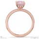 pink natural diamond radiant cut hidden halo side stones engagement ring rose gold with 9k rose gold metal and radiant shape diamond