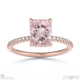 pink natural diamond radiant cut hidden halo side stones engagement ring rose gold with 9k rose gold metal and radiant shape diamond