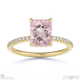 pink natural diamond radiant cut hidden halo side stones engagement ring yellow gold with 9k yellow gold metal and radiant shape diamond