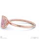 pink natural diamond radiant cut hidden halo engagement ring rose gold with 9k rose gold metal and radiant shape diamond