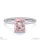 pink natural diamond radiant cut hidden halo engagement ring white gold with 9k white gold metal and radiant shape diamond