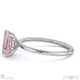 pink natural diamond radiant cut hidden halo engagement ring white gold with 9k white gold metal and radiant shape diamond
