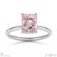 pink natural diamond radiant cut hidden halo engagement ring white gold with 9k white gold metal and radiant shape diamond