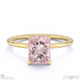 pink natural diamond radiant cut hidden halo engagement ring yellow gold with 9k yellow gold metal and radiant shape diamond