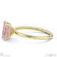pink natural diamond radiant cut hidden halo engagement ring yellow gold with 9k yellow gold metal and radiant shape diamond