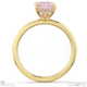 pink natural diamond radiant cut hidden halo engagement ring yellow gold with 9k yellow gold metal and radiant shape diamond