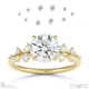 lab grown diamond round round stardust engagement ring yellow gold with 9k yellow gold metal and round shape diamond