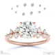natural diamond round round stardust engagement ring rose gold with 18k rose gold metal and round shape diamond