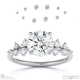 Lab Grown Diamond Emerald Stardust Engagement Ring White Gold