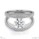 split band natural diamond engagement ring white gold with 9k white gold metal and round shape diamond