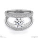 split band natural diamond engagement ring white gold with 18k white gold metal and round shape diamond
