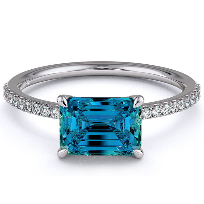 Alexandrite Platinum White Gold Engagement Rings