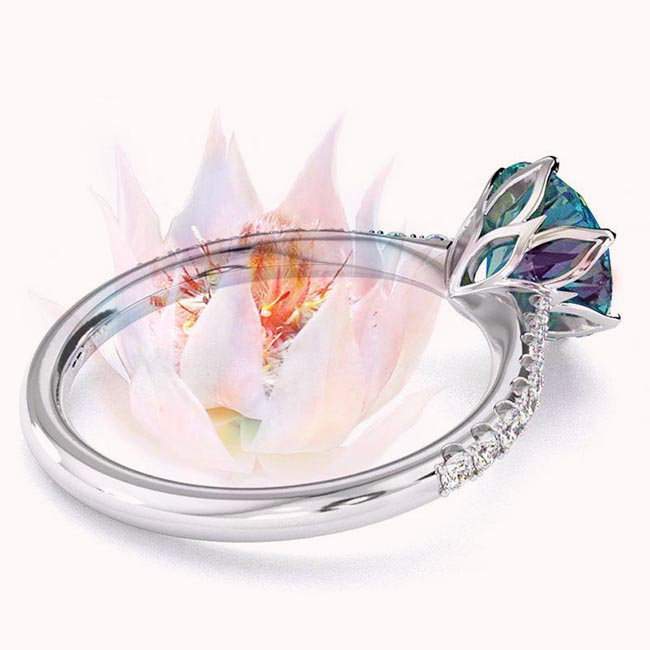Fynbos Floral Alexandrite Engagement Rings