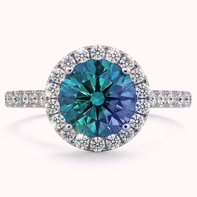Halo Alexandrite Engagement Rings