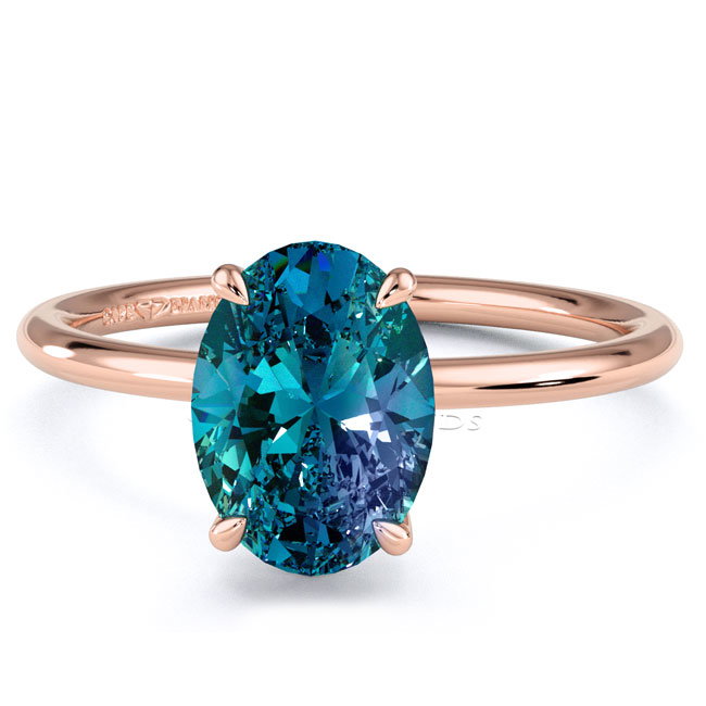 Solitaire Alexandrite Rose Gold Engagement Rings