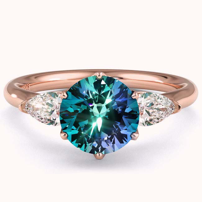 Trilogy Alexandrite Rose Gold Engagement Rings