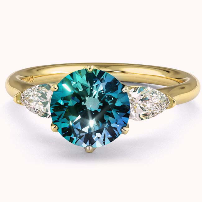 Trilogy Alexandrite Yellow Gold Engagement Rings