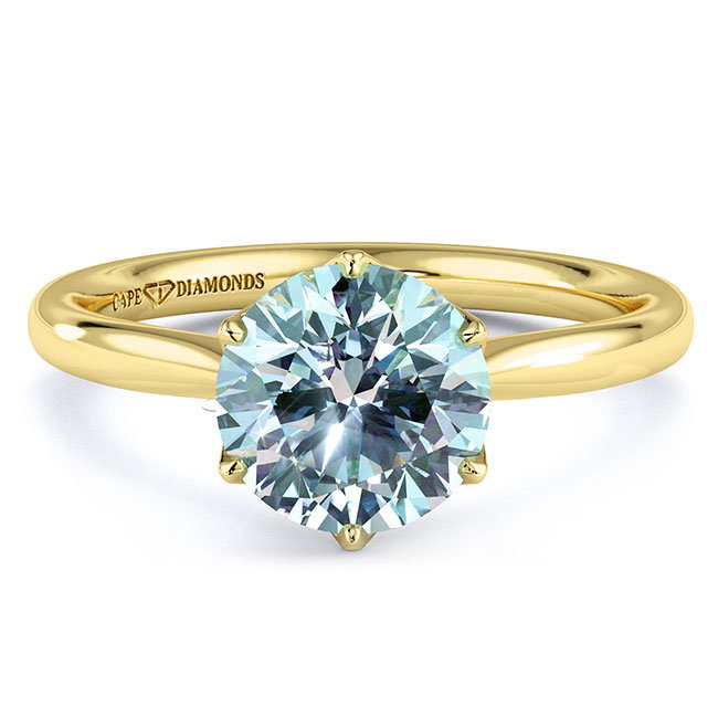Solitaire Aquamarine Engagement Rings
