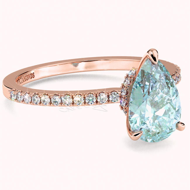 Rose Gold Aquamarine Engagement Rings