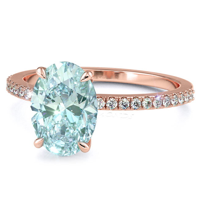 Rose Gold Side Stone Aquamarine Engagement Rings