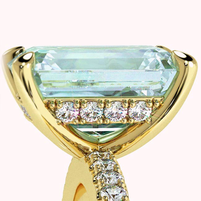 Yellow Gold Blue/Paraiba Tourmaline Engagement Rings