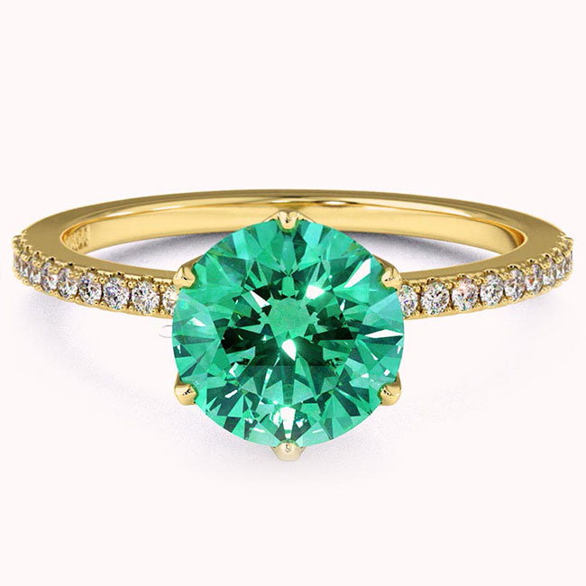 Yellow Gold Tourmaline Engagement Rings