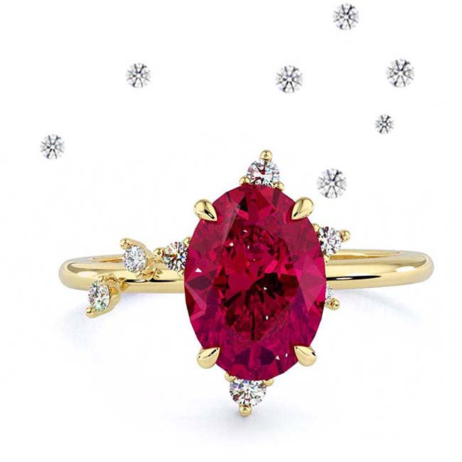 Celestial Yellow Gold Spinel Engagement Rings
