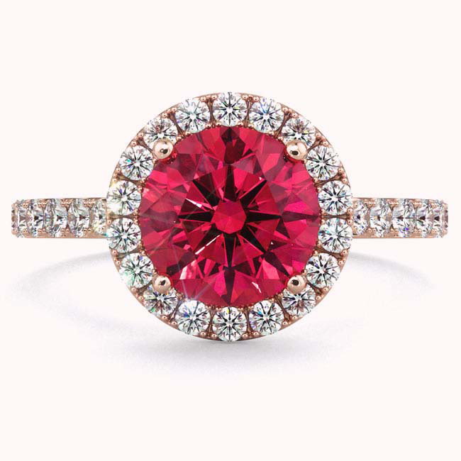 Rose Gold Halo Spinel Engagement Rings