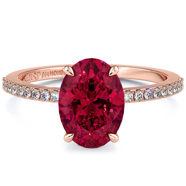 Rose Gold Side Stone Spinel Engagement Rings