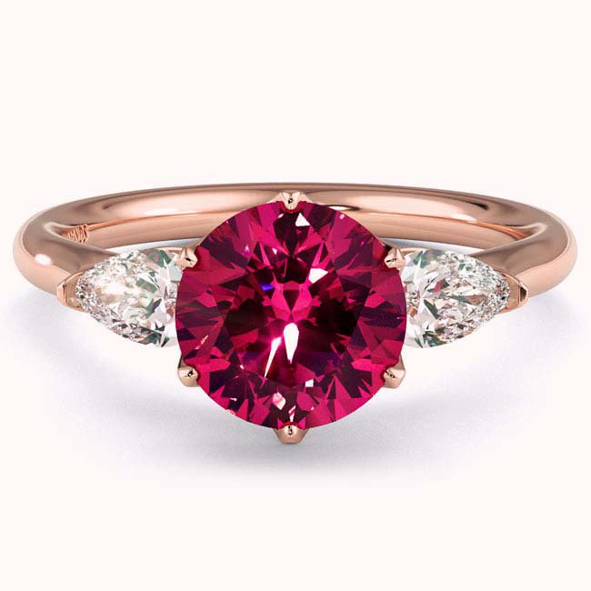 Rose Gold Trilogy Spinel Engagement Rings