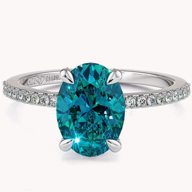 Teal Sapphire Engagement Rings