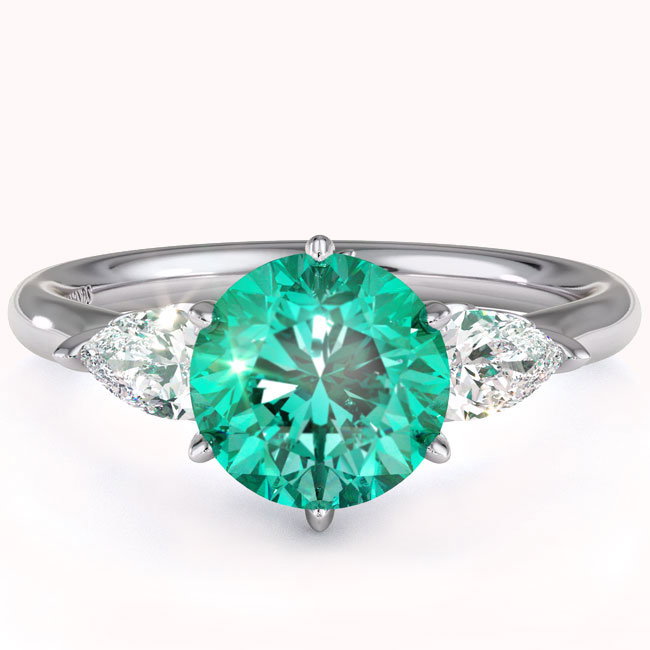 Trilogy Green Garnet Engagement Rings