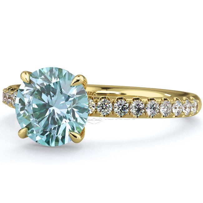 Side Stone Aquamarine Engagement Rings
