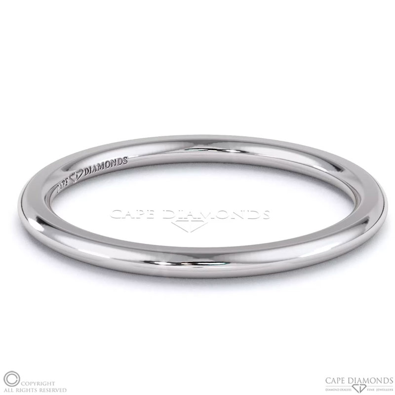 Skinny White Gold Plain Womans Wedding Band