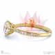 Cushion Blushing Bride Pave Natural Diamond Engagement Ring White Gold